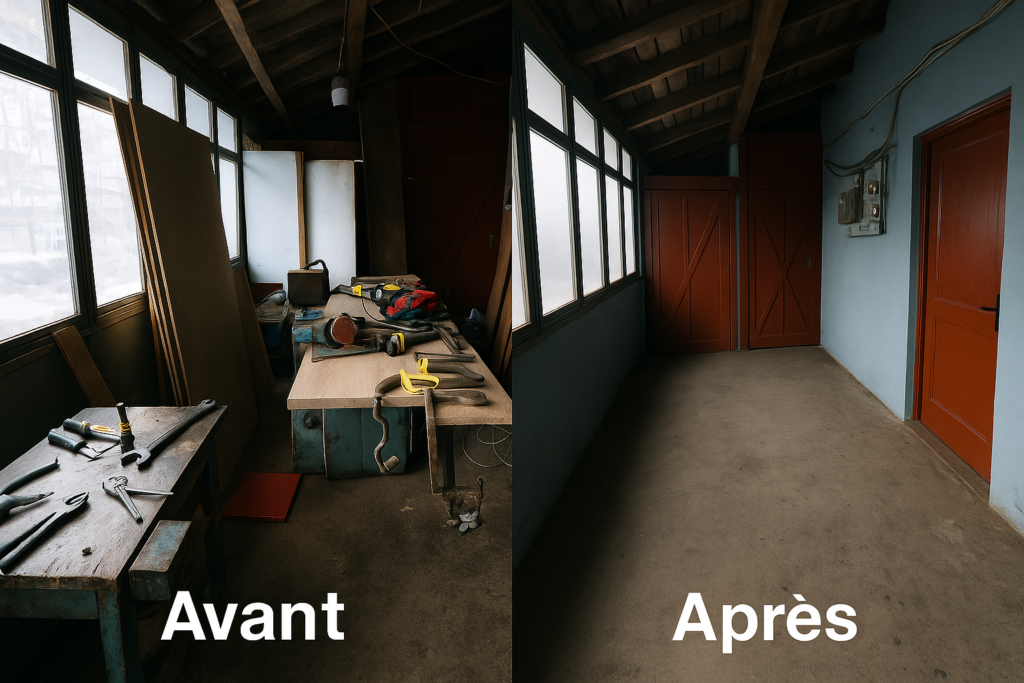 Débarras maison Savoie avant après GT Débarras